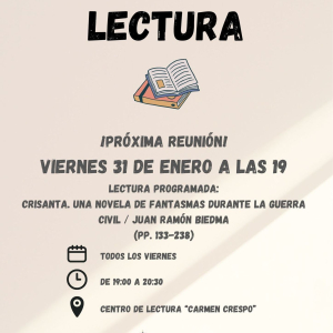 Club de lectura, viernes 31 de enero